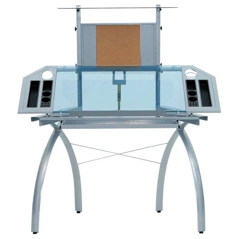 Studio Designs Futura Tower, Silver/Blue Glass 3 Studio Designs Futura Tower, Silver/Blue Glass