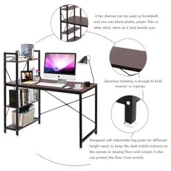 Costway Modern Computer Desk With 4-Tier Shelves PC Study Table Home Office -Boraam Industries Shop a10150da0e6ae285 2637 w800 h800 b1 p0
