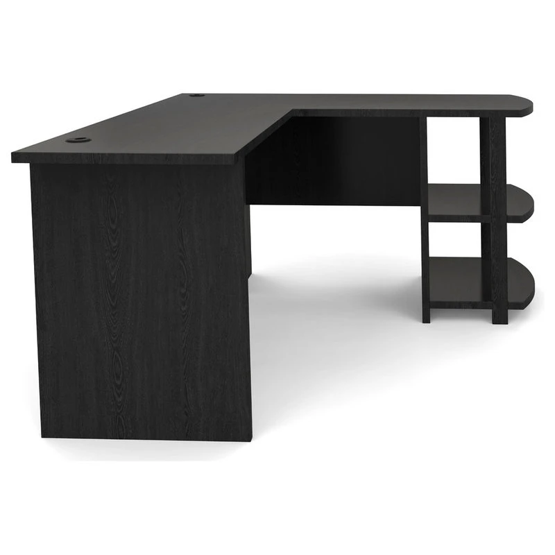 Ryan Rove Kristen Corner L-Shaped Computer Desk, Black 4 Ryan Rove Kristen Corner L-Shaped Computer Desk, Black - Image 2