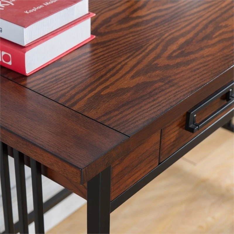 Leick Home Leick Ironcraft Computer Desk In Mission Oak 4 Leick Home Leick Ironcraft Computer Desk In Mission Oak - Image 2