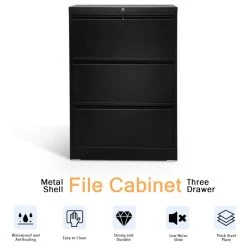 Lipobao 3 Drawer Folding Lateral File Cabinet Black Carton -Boraam Industries Shop a1c157d40fbdbe68 5869 w800 h800 b1 p0
