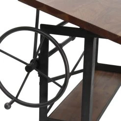 Rustic Deco Millworks Vintage Industrial Tilt Crank Drafting Desk - Provincial Finish -Boraam Industries Shop a3011b4c01b4377a 2054 w800 h800 b0 p0