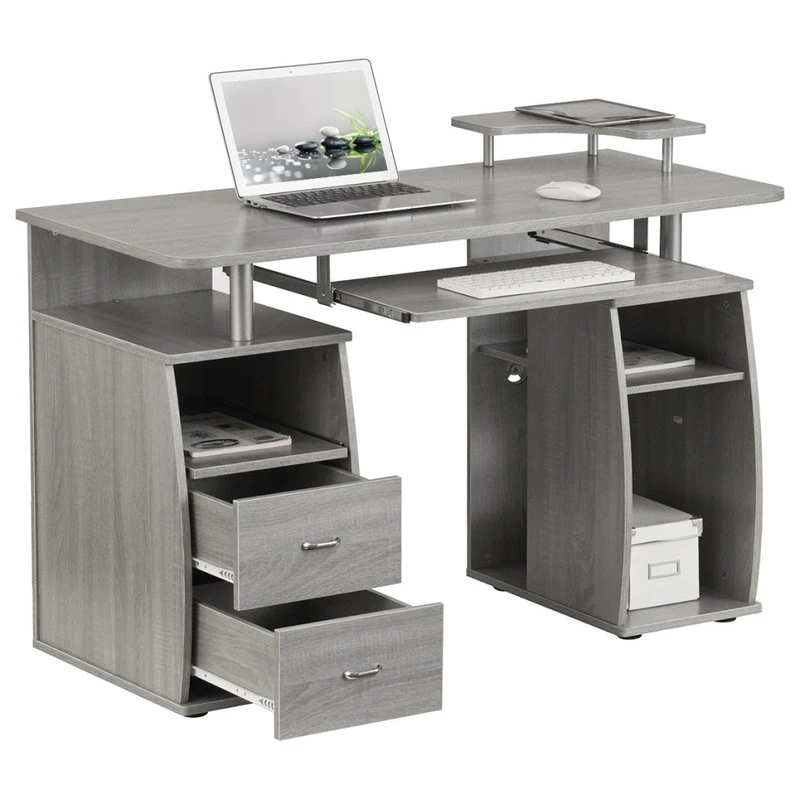 Rta Products- L Techni Mobili Complete Computer Workstation Desk With Storage, Grey 10 Rta Products- L Techni Mobili Complete Computer Workstation Desk With Storage, Grey - Image 8