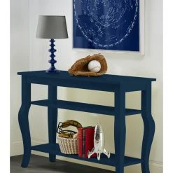 Uniek Inc. Lillian Wood Console Table With Curved Legs And 2 Shelves, Navy Blue -Boraam Industries Shop a441f66f0963db79 4536 w800 h800 b0 p0