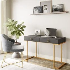 Belleze Modern Home Office Computer Desk, Makeup Vanity Console Table, Black 9 Belleze Modern Home Office Computer Desk, Makeup Vanity Console Table, Black -Boraam Industries Shop a4c1b71401386295 7640 w800 h800 b0 p0