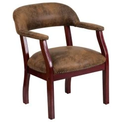 Flash Furniture Side Chair, Bomber Jacket Brown