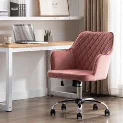 Duhome Elegant Lifestyle Mid-Century Diamond Quilted Desk Chair, Pink With Silver Base -Boraam Industries Shop a631ca7d006ebd67 4694 w800 h800 b0 p0