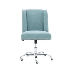 Linon Home Decor Products Linon Draper Wood Upholstered Office Chair In Aqua Blue 10 Linon Home Decor Products Linon Draper Wood Upholstered Office Chair In Aqua Blue -Boraam Industries Shop a6717f880f6c2432 7435 w800 h800 b1 p0