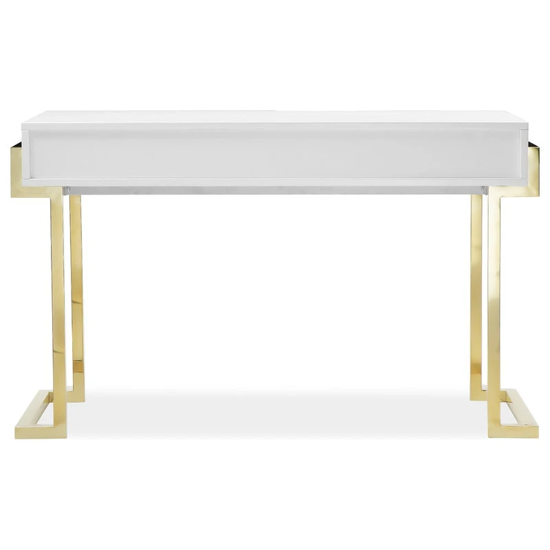 Pangea Home Julia Desk, Glossy White Lacquer 6 Pangea Home Julia Desk, Glossy White Lacquer - Image 4