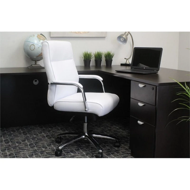Boss Office Products Boss Mid Century Mod Executive Conference Chair In White 4 Boss Office Products Boss Mid Century Mod Executive Conference Chair In White - Image 2
