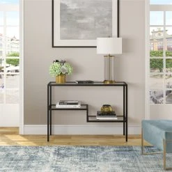 Henn&Hart 42" Blackened Bronze Metal/Glass Console Table -Boraam Industries Shop a7d1956c0e170823 2077 w800 h800 b0 p0