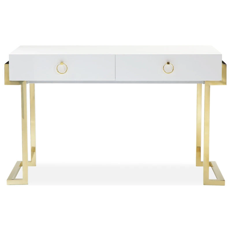Pangea Home Julia Desk, Glossy White Lacquer 3 Pangea Home Julia Desk, Glossy White Lacquer