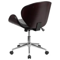 Flash Furniture Mid-Back Mahogany Wood Swivel Conference Chair, Black Leather, Black/Mahogany -Boraam Industries Shop a8d1fc0a0fb4bf81 9736 w800 h800 b1 p0
