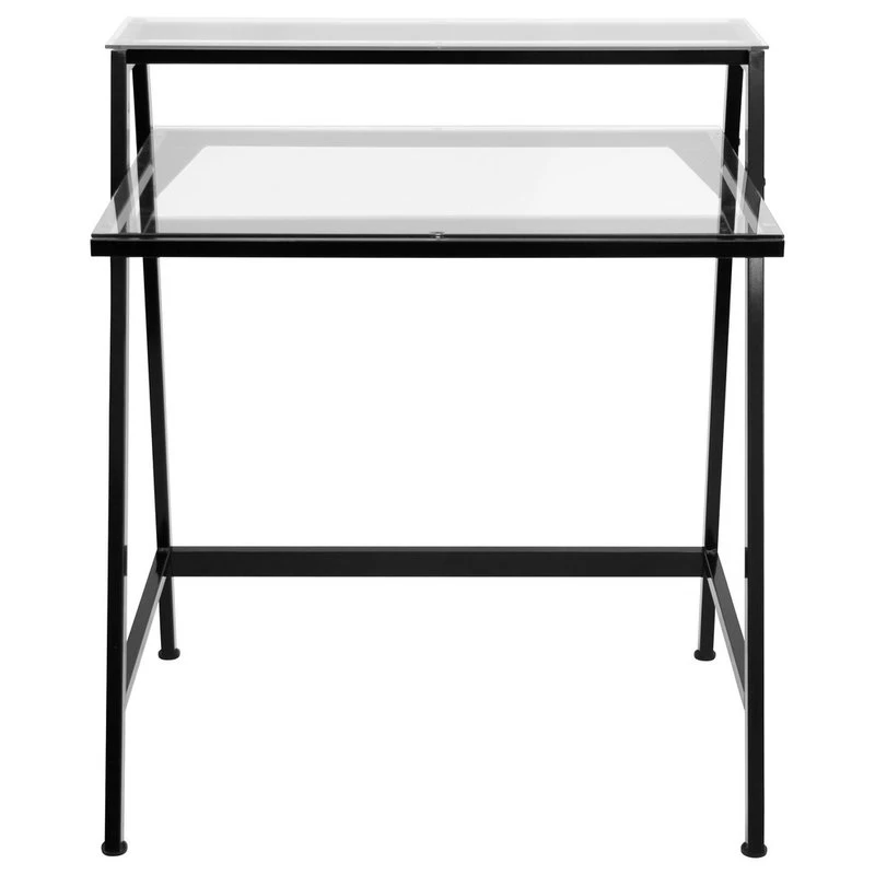 LumiSource 2-Tier Desk, Black And Clear 4 LumiSource 2-Tier Desk, Black And Clear - Image 2