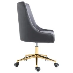 Meridian Furniture Karina Swivel And Adjustable Velvet Office Chair, Grey, Rich Gold Base -Boraam Industries Shop a9a173bc02bc966f 0272 w800 h800 b1 p0