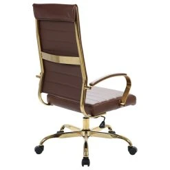 Leisuremod Benmar High-Back Mid Century Modern Leather Office Chair Gold Frame, -Boraam Industries Shop ab214b5a00259cca 7645 w800 h800 b1 p0