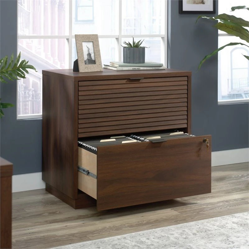 Sauder Englewood 2 Drawer Wooden Lateral File In Spiced Mahogany 7 Sauder Englewood 2 Drawer Wooden Lateral File In Spiced Mahogany - Image 5