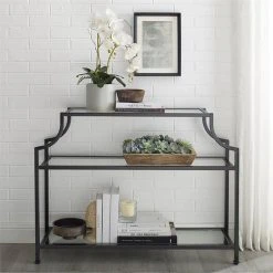 Crosley Aimee Glass Top Accent Console Table In Oil Rubbed Bronze -Boraam Industries Shop abd1fcc403ca5bc8 9225 w800 h800 b0 p0