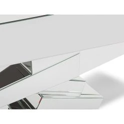 Zuri Furniture Modern Naxos Console Table Mirrored Glass Finish Sharp Geometric Design -Boraam Industries Shop ac91140803b4985b 8286 w800 h800 b0 p0