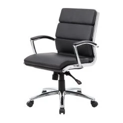 Boss Office Products Boss Office CaressoftPlus Executive Mid-Back Chair In Black