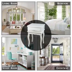 Home Garden Collections White Wood Nightstand Queen Anne Style Mid Century Console Table 14 Home Garden Collections White Wood Nightstand Queen Anne Style Mid Century Console Table -Boraam Industries Shop ad016a480140dfbb 3887 w800 h800 b1 p0