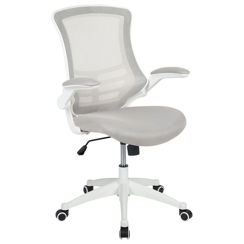 Offex Swivel Ergonomic Task Office Chair With White Frame, Light Gray 3 Offex Swivel Ergonomic Task Office Chair With White Frame, Light Gray