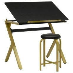 Studio Designs Stellar Drawing Table With 36" Wide Adjustable Top And Padded Stool
