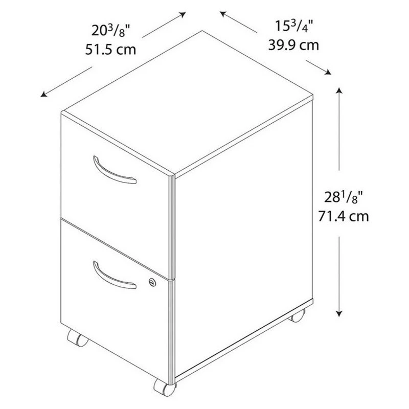 Bush Business Furniture Series C 2 Drawer Mobile File Cabinet In Natural Cherry - Engineered Wood 7 Bush Business Furniture Series C 2 Drawer Mobile File Cabinet In Natural Cherry - Engineered Wood - Image 5