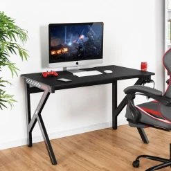 Costway Gaming Desk Computer Table E-Sports K-Shaped W/ Cup Holder Hook New -Boraam Industries Shop adf12f750c0b3135 3203 w800 h800 b0 p0