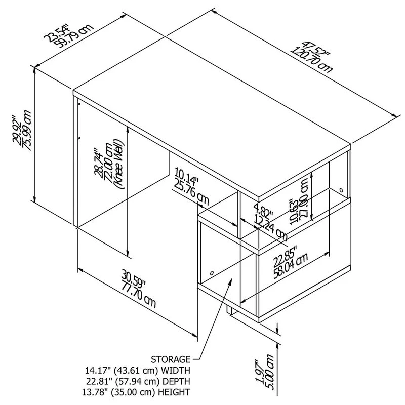 Bush Industries Kathy Ireland Home By Bush Furniture Madison Avenue 48W Writing Desk With Cubby 8 Bush Industries Kathy Ireland Home By Bush Furniture Madison Avenue 48W Writing Desk With Cubby - Image 6