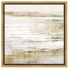 Decor Love Modern Wall Art, Golden Frame With White & Gold Abstract Painting On Canvas