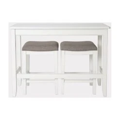 New Ridge Home Goods Traditional Wood Sofa Table With Two Stools In White -Boraam Industries Shop af01162100542dd9 8261 w800 h800 b1 p0