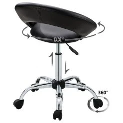 Duhome Elegant Lifestyle Open-Back Salon Spa Rolling Stool, Black-Pu -Boraam Industries Shop af818ad100386ece 6042 w800 h800 b1 p0