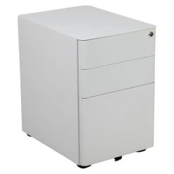 Flash Furniture 3-Drawer Mobile Locking Filing Cabinet HZ-CHPL-01-W-GG