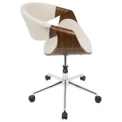 LumiSource Curvo Office Chair, Walnut And Cream -Boraam Industries Shop b0a1d168088ba95f 5754 w800 h800 b1 p0