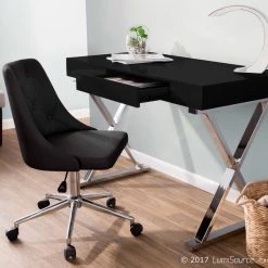 LumiSource Luster Office Desk, Black And Chrome -Boraam Industries Shop b0c1d0ac0a4577f0 5752 w800 h800 b0 p0