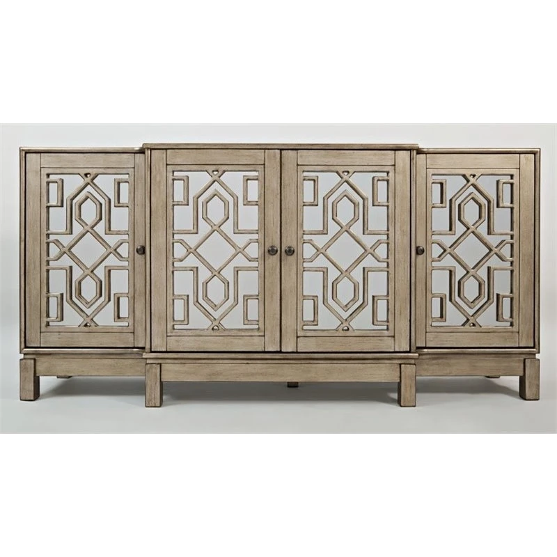 Jofran Casa Bella 70" Mirrored Console- Vintage Silver 6 Jofran Casa Bella 70" Mirrored Console- Vintage Silver - Image 4