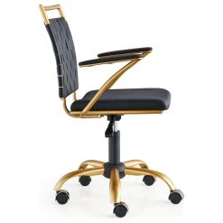 LUXMOD Classy Goldtone Adjustable Swivel Ergonomic Desk Chair, Black -Boraam Industries Shop b0e1789902ce3895 9196 w800 h800 b1 p0