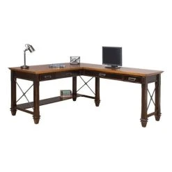 Martin Furniture Hartford Wood 60" L-Shaped Desk In Brown -Boraam Industries Shop b1e12c140be616e9 9199 w800 h800 b1 p0