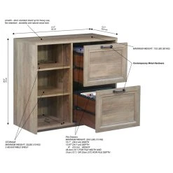 Saint Birch Alaska 2 Drawer File Cabinet With 3 Shelves, Rustic Oak -Boraam Industries Shop b1e1feb603438d21 9168 w800 h800 b1 p0
