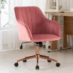 Duhome Elegant Lifestyle Sloped Arms Velvet Computer Desk Chair, Pink -Boraam Industries Shop b2a1b7db00471e89 3982 w800 h800 b0 p0