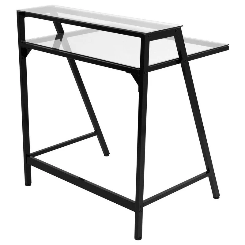 LumiSource 2-Tier Desk, Black And Clear 5 LumiSource 2-Tier Desk, Black And Clear - Image 3