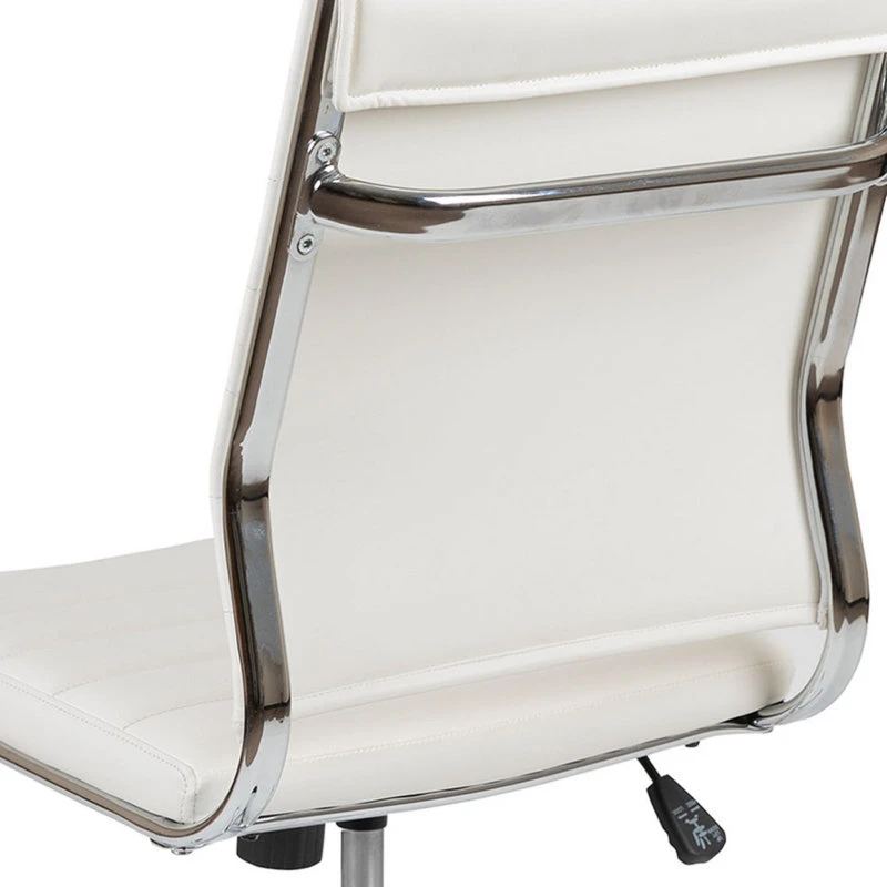 Offex Mid-Back Armless LeatherSoft Ribbed Executive Swivel Office Chair, White 11 Offex Mid-Back Armless LeatherSoft Ribbed Executive Swivel Office Chair, White - Image 9