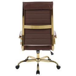Leisuremod Benmar High-Back Mid Century Modern Leather Office Chair Gold Frame, -Boraam Industries Shop b3c11eb900259cd1 7645 w800 h800 b1 p0