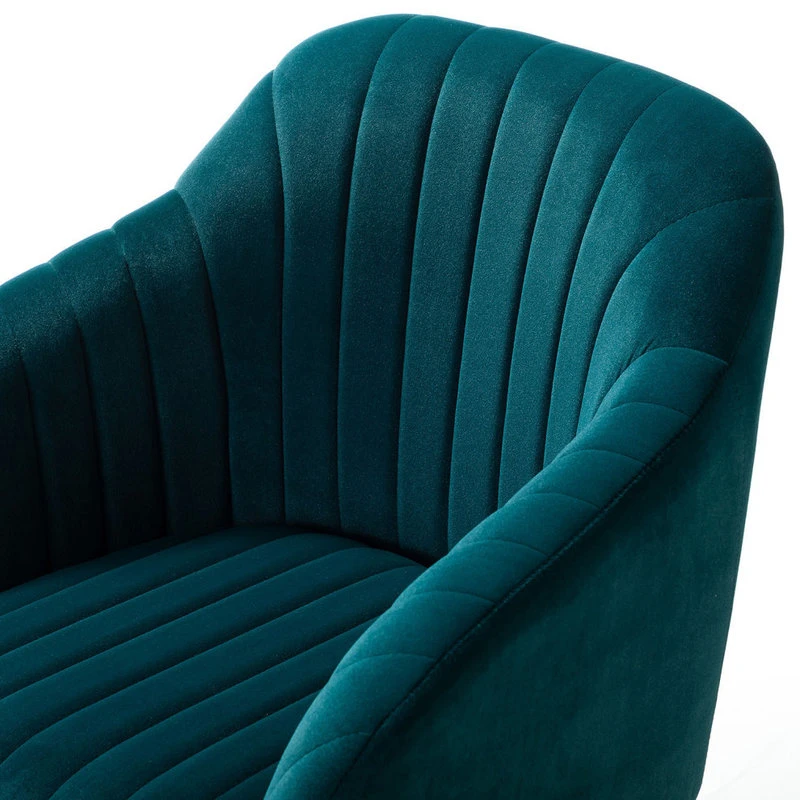 Karat Home Swivel Task Chair With Tufted Back, Teal 8 Karat Home Swivel Task Chair With Tufted Back, Teal - Image 6