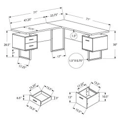 Monarch Computer Desk Home Office Corner 70"L L Shape Work Laptop Metal Grey -Boraam Industries Shop b471bee40efc157d 4513 w800 h800 b1 p0