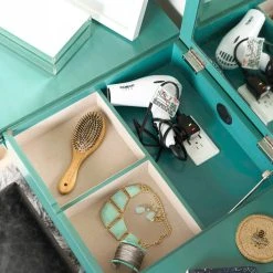 Hives & Honey Ainsley Vanity Desk, Turquoise -Boraam Industries Shop b4b1410b0a724005 3579 w800 h800 b0 p0