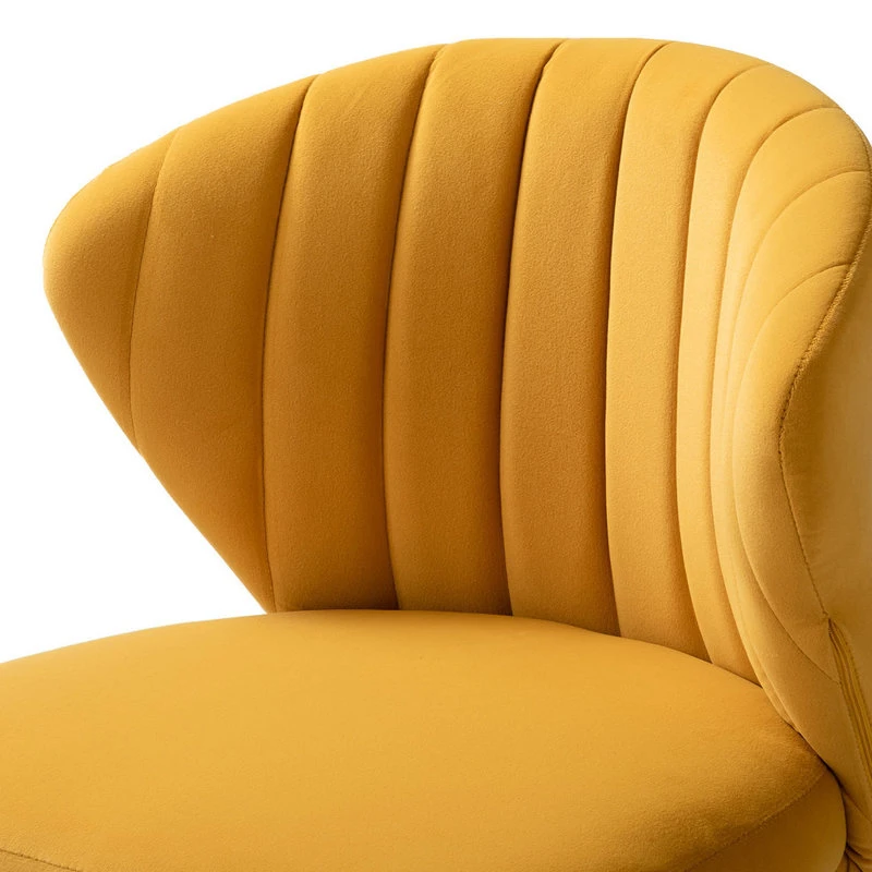 Karat Home Swivel Task Chair With Tufted Back, Mustard 8 Karat Home Swivel Task Chair With Tufted Back, Mustard - Image 6