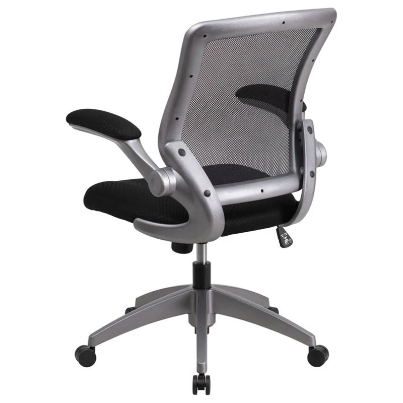 Flash Furniture Mid-Back Black Mesh Swivel Task Chair With Gray Frame And Flip-Up Arms 5 Flash Furniture Mid-Back Black Mesh Swivel Task Chair With Gray Frame And Flip-Up Arms - Image 3