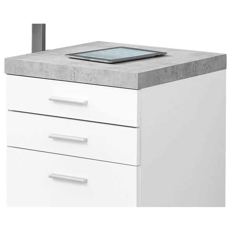 HomeRoots Furniture HomeRoots 25.25" White Particle Board And MDF Filing Cabinet With 3 Drawers 3 HomeRoots Furniture HomeRoots 25.25" White Particle Board And MDF Filing Cabinet With 3 Drawers